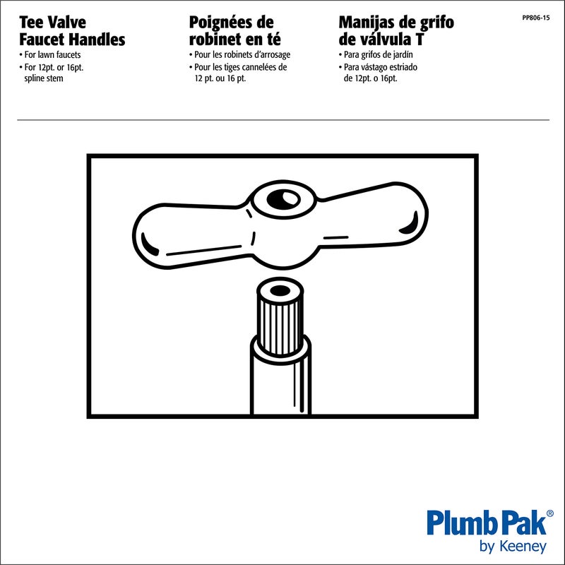 Plumb Pak Keeney PP806-15 Plumb Pak Corp Lawn Faucet Hose Bibb Tee Handle - Image 2